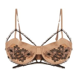 NWT For Love and Lemons Heliotrope Appliqué Bra S